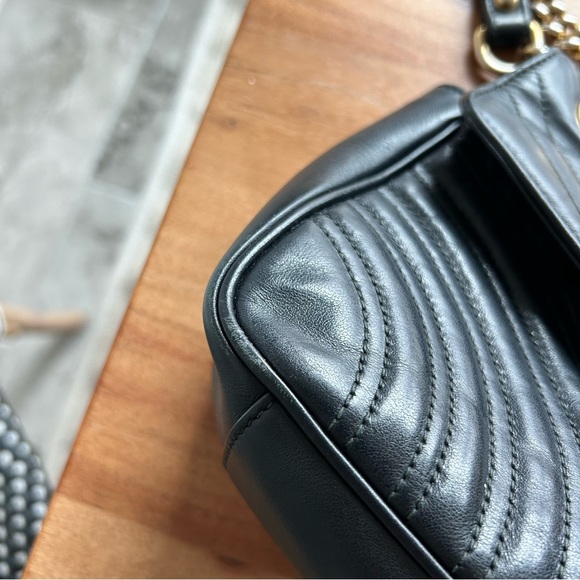 Authentic Gucci GG Marmont Small Shoulder Bag Black - Picture 12 of 16